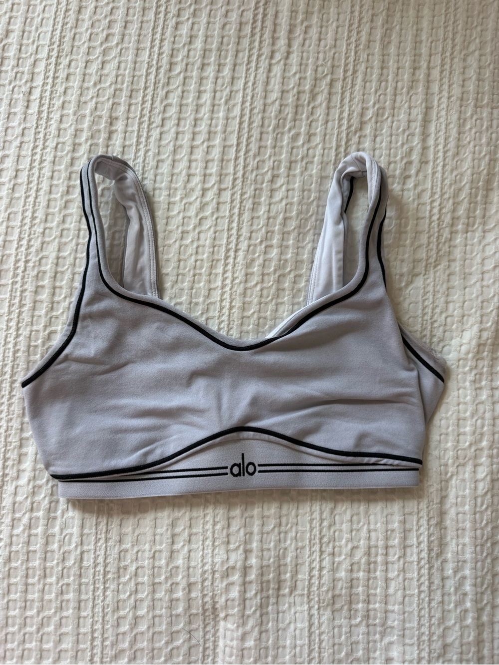 Alo Airbrush Heart Throb Bra - White/Black